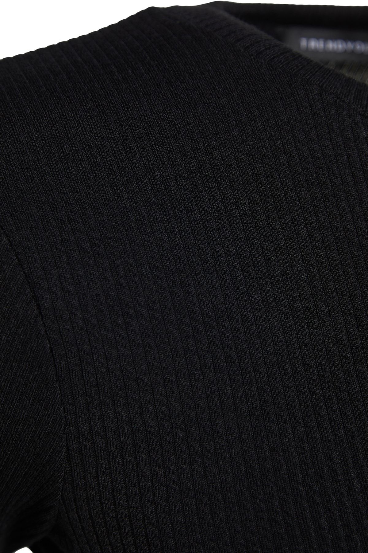 Trendyol Modest-Tunica de corp tricotata neagra - jumatate de maneca si capse pe partea de jos TCTSS23UK00056 8