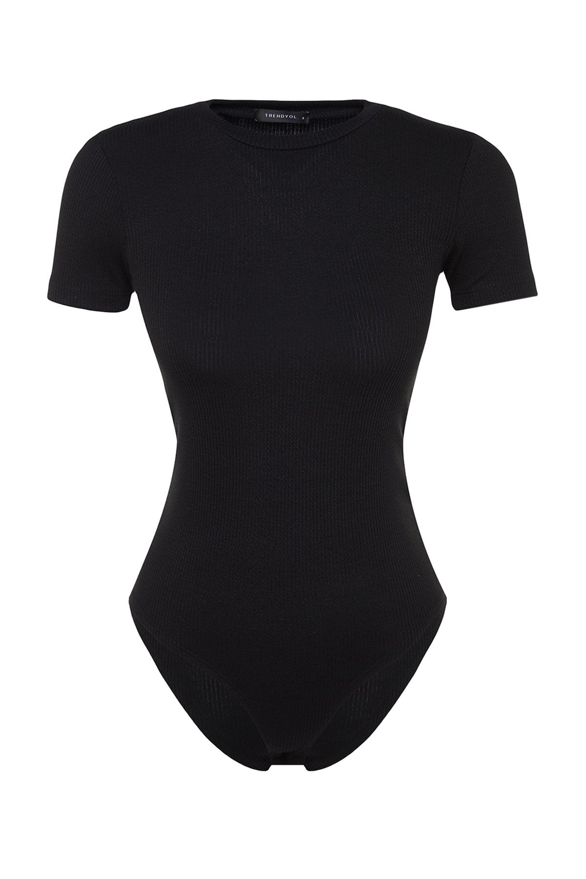 Trendyol Modest-Tunica de corp tricotata neagra - jumatate de maneca si capse pe partea de jos TCTSS23UK00056 9