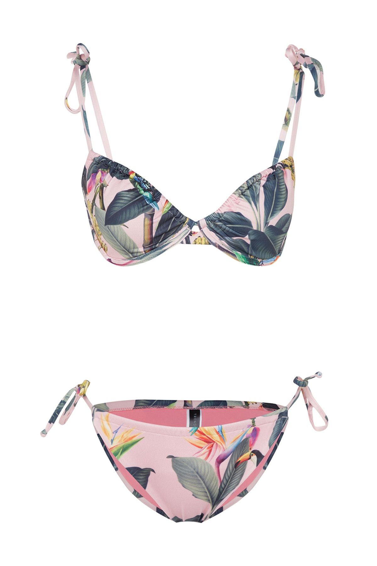 Trendyol Collection-Bikini-Set mit hohem Beinausschnitt, Bügel und Blumenmuster, TBESS23BT00015 6