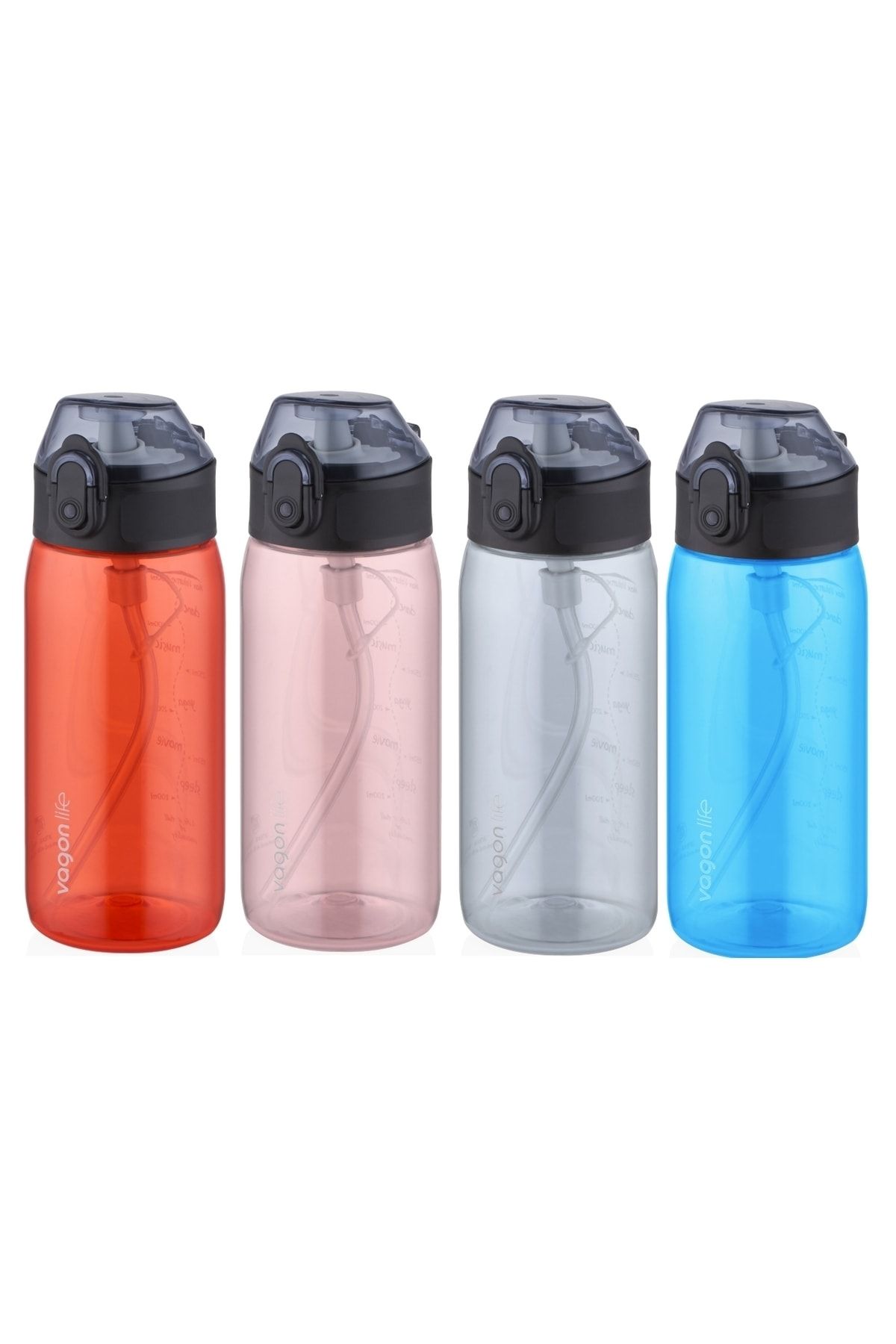 Vagonlife-450ml New Collection Mini Size Transparent Body Tritan Water Bottle with Straw (cannot be bitten) 3