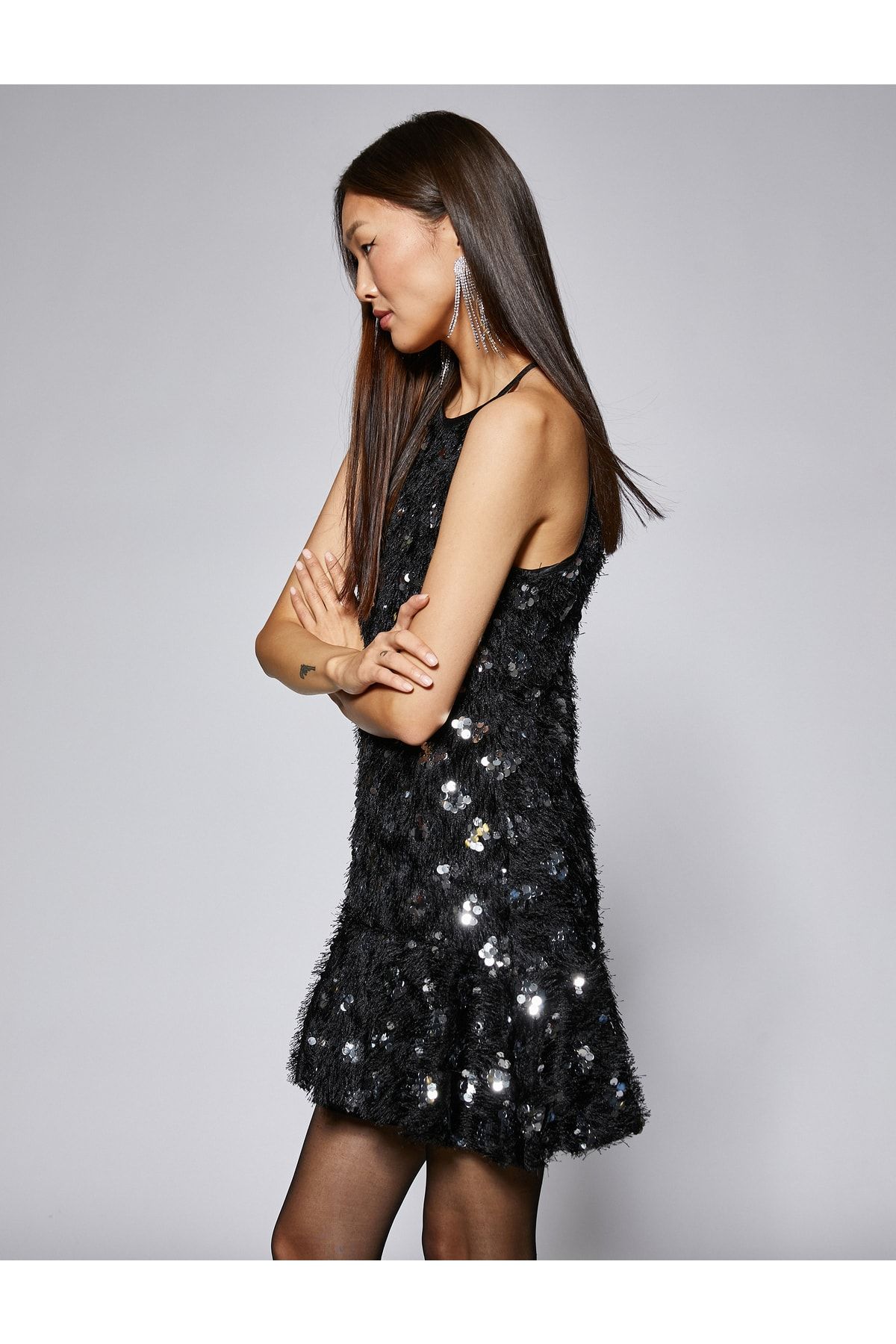 Koton Abendkleid &amp; Abschlusskleid Schwarz Wickelschnitt Fast ausverkauft FN10405