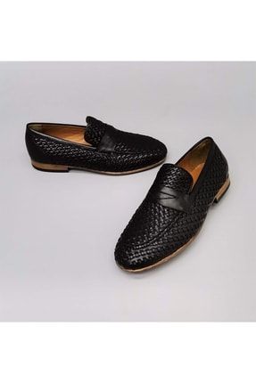 Hakiki Deri Özel Tasarım Komple Örme Erkek Klasik Ayakkabı 061-286 CSD061-286