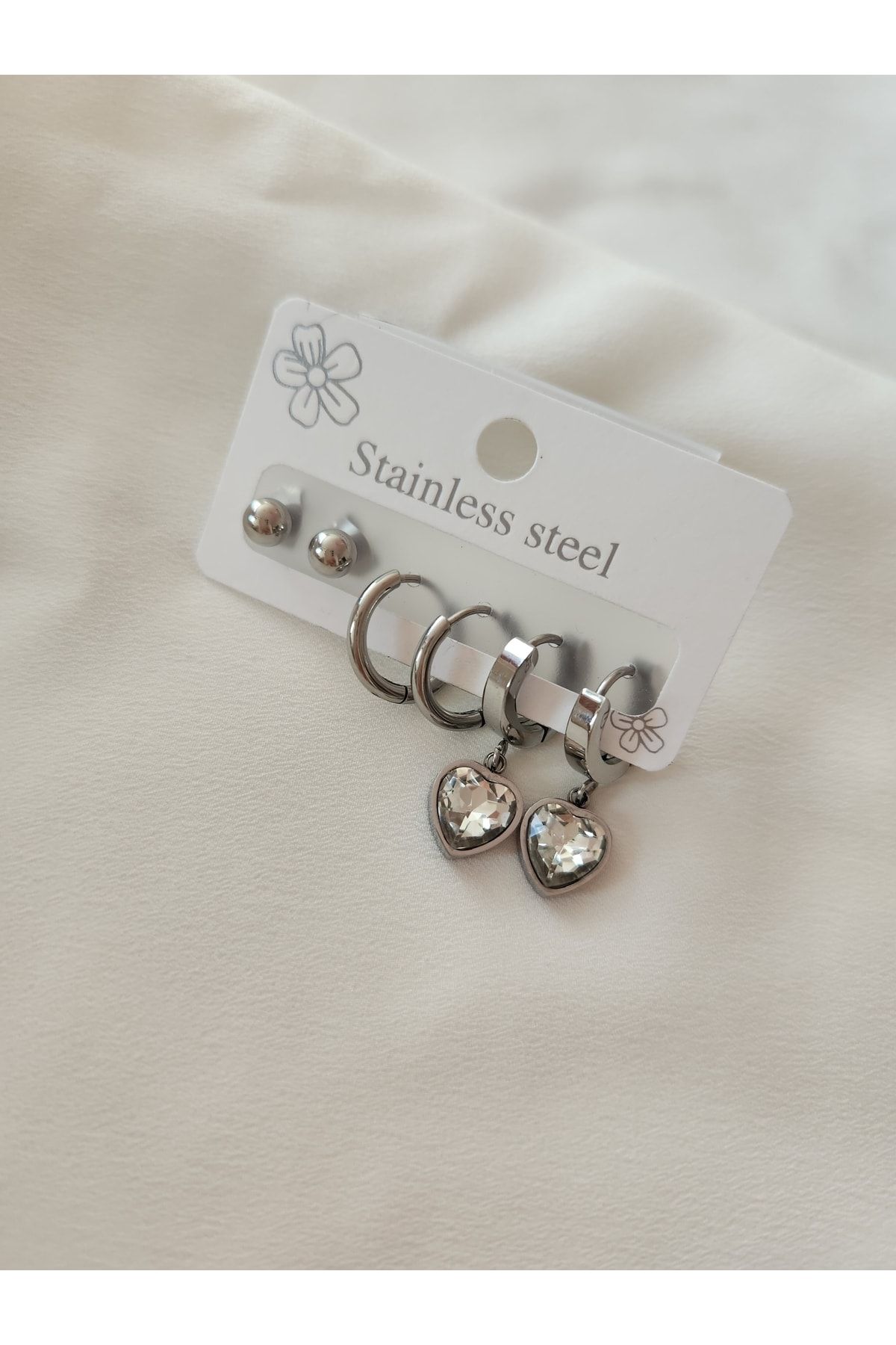 Stainless steel outlet earring set