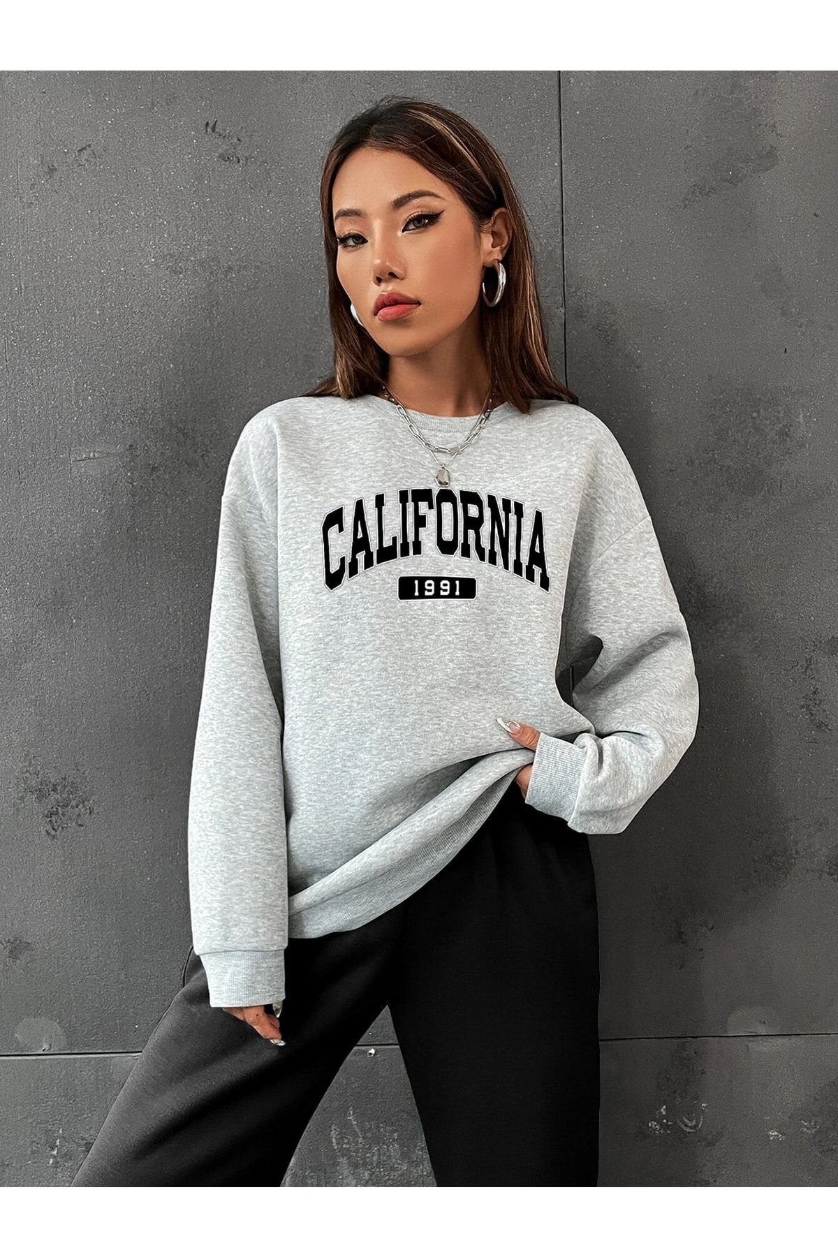 California Slogan Oversized Sweatshirt