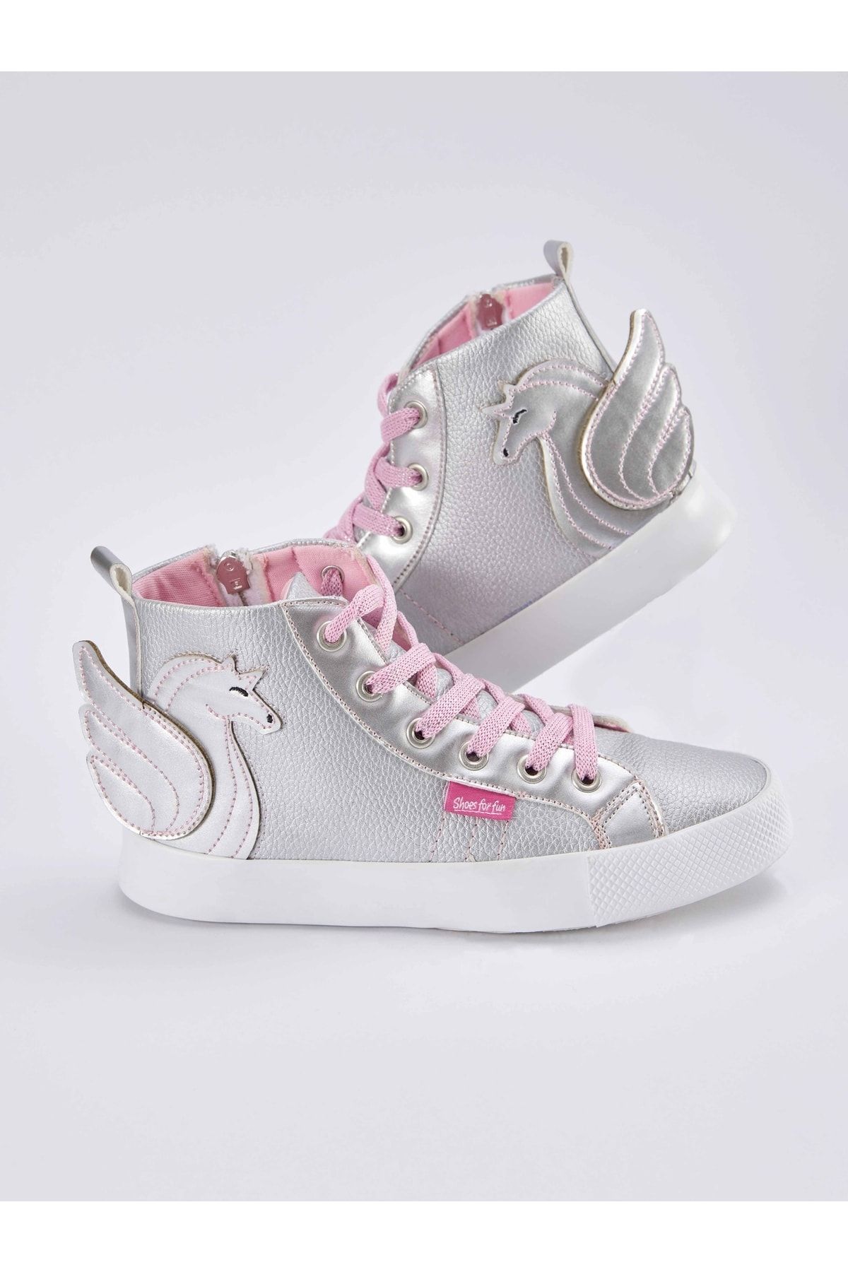 Kanatlı Unicorn Gümüş Kız Çocuk Sneakers
