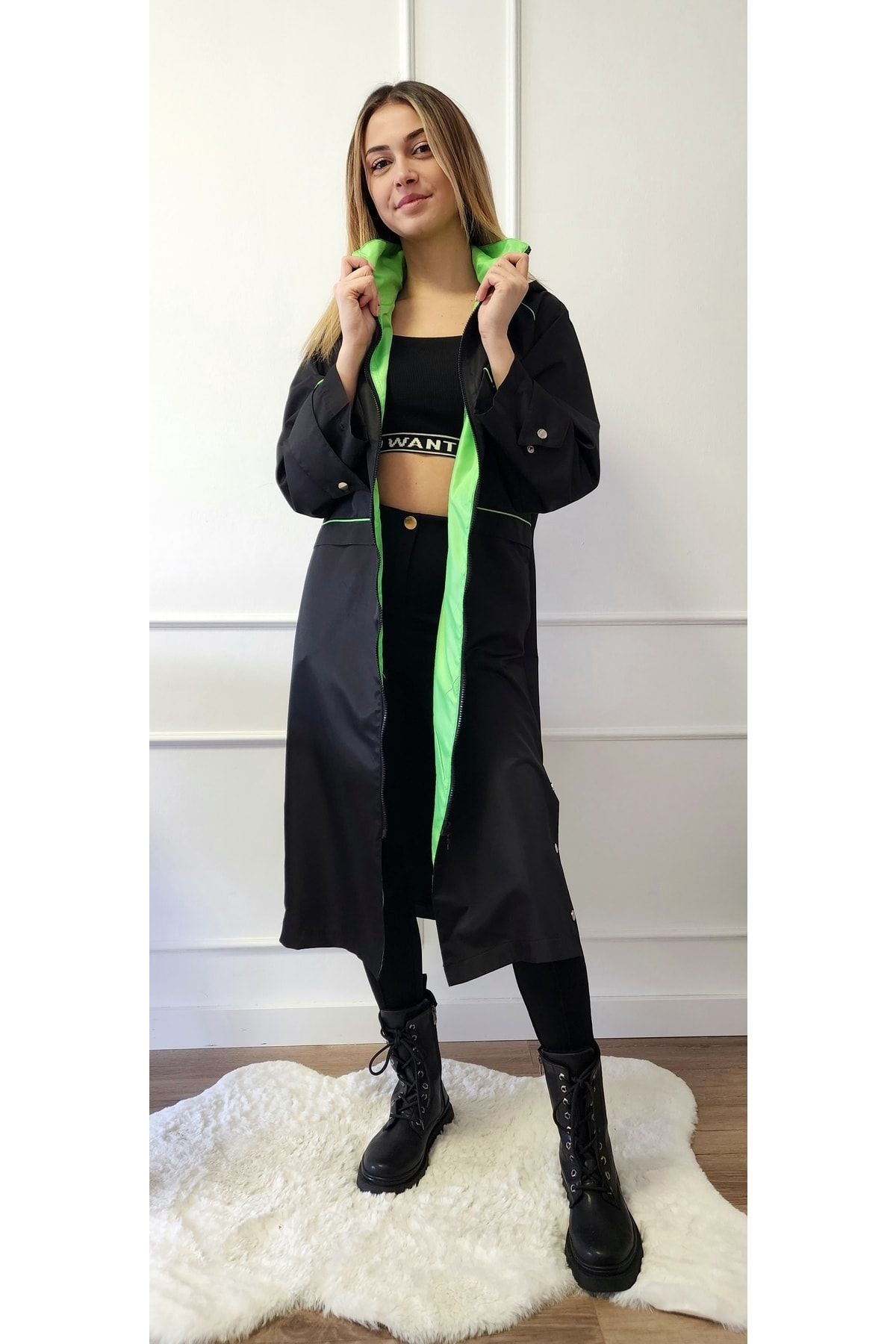 Ysatis Trench Coat Black Trendyol
