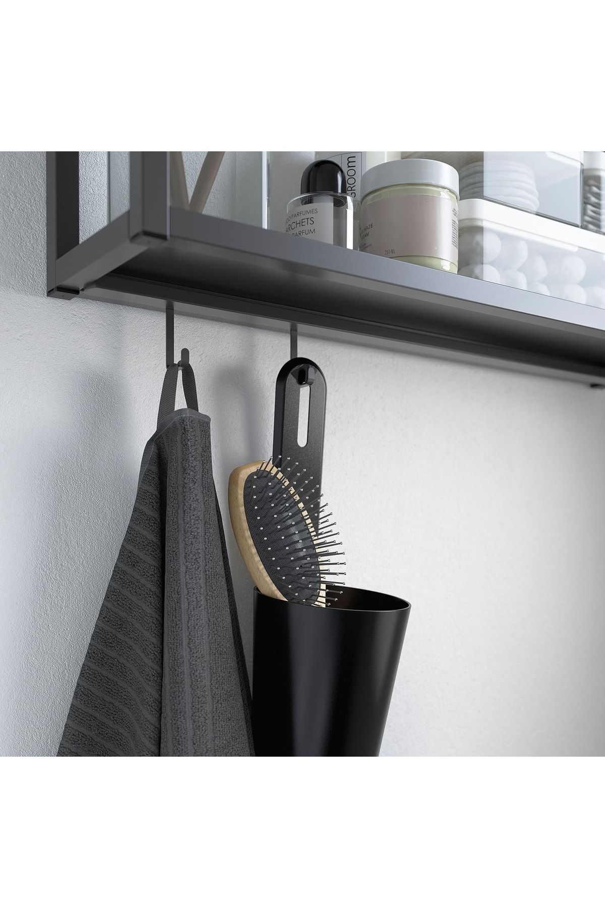 Kalite Adresi-Hangable Bathroom Organizer 34x12 Cm Ikea Hanging Spoon Holder Knife Holder Black Organizer Brush Holder 3