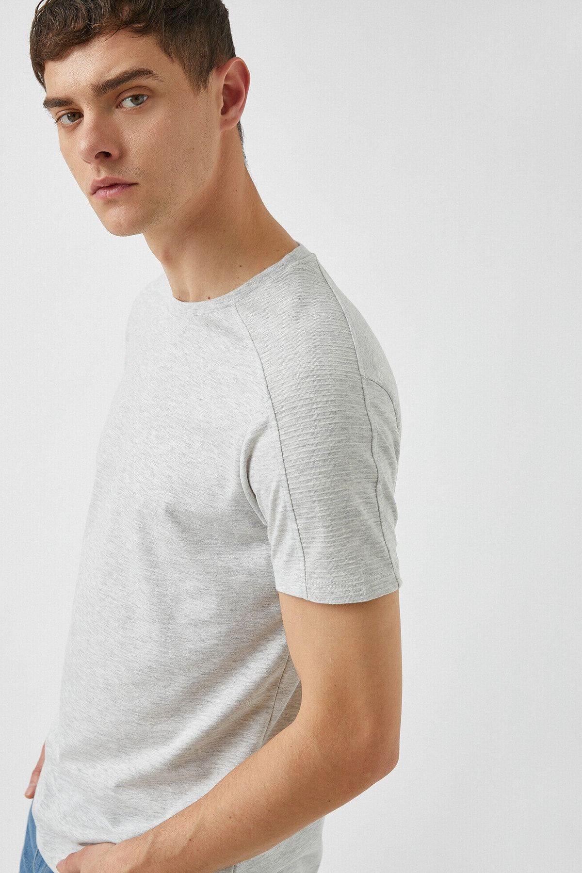 تی شرت راگلان مردانه یقه گرد آستین کوتاه کوتون Koton (برند ترکیه)