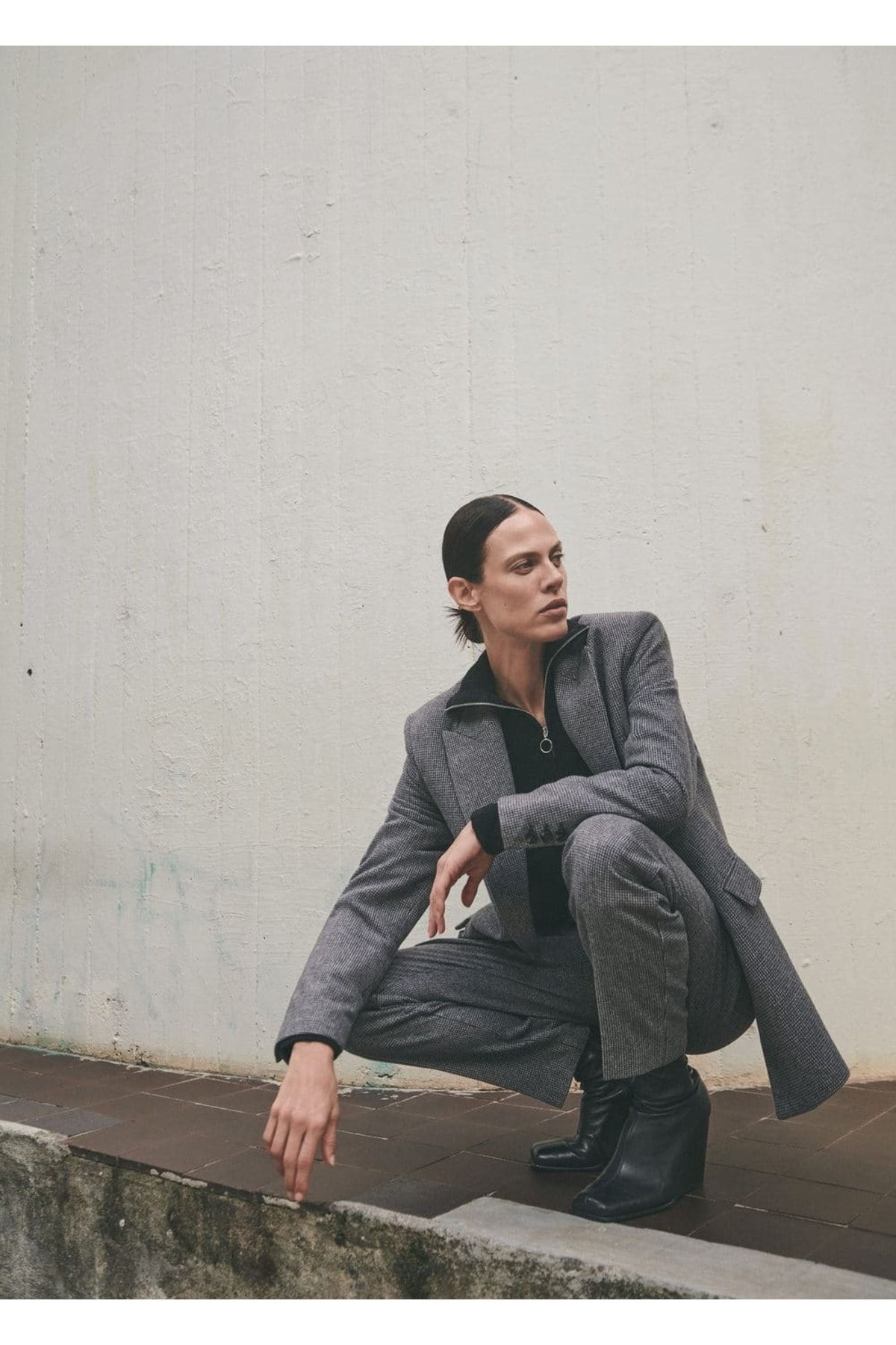 MANGO Woman-Slim Fit vlnené nohavice 8