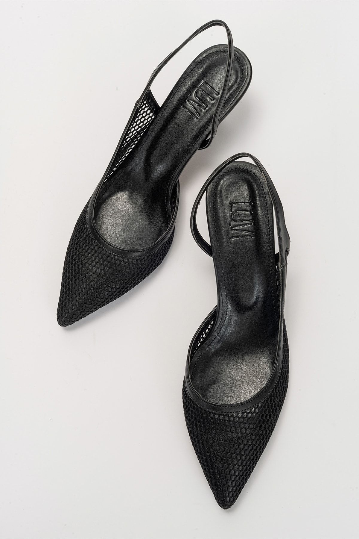 کفش پاشنه کلاسیک سیاه زنانه مبهم اورجینال luvishoes