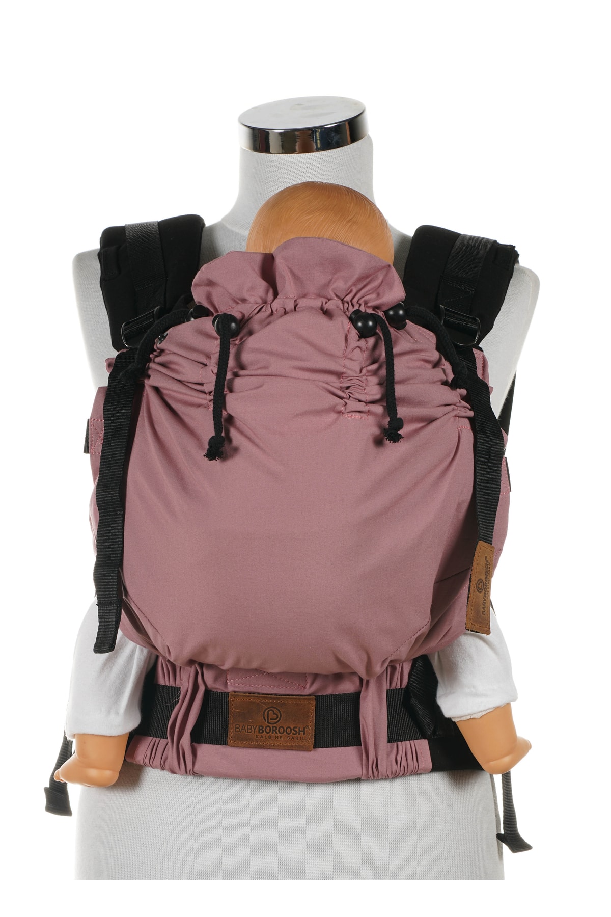 Baby Boroosh New Age Ergonomik Bebek Kangurusu / Bebekle Büyüyen %100 Pamuklu 0-4 Yaş Gül Kurusu fotoğrafı 4 (önizleme)