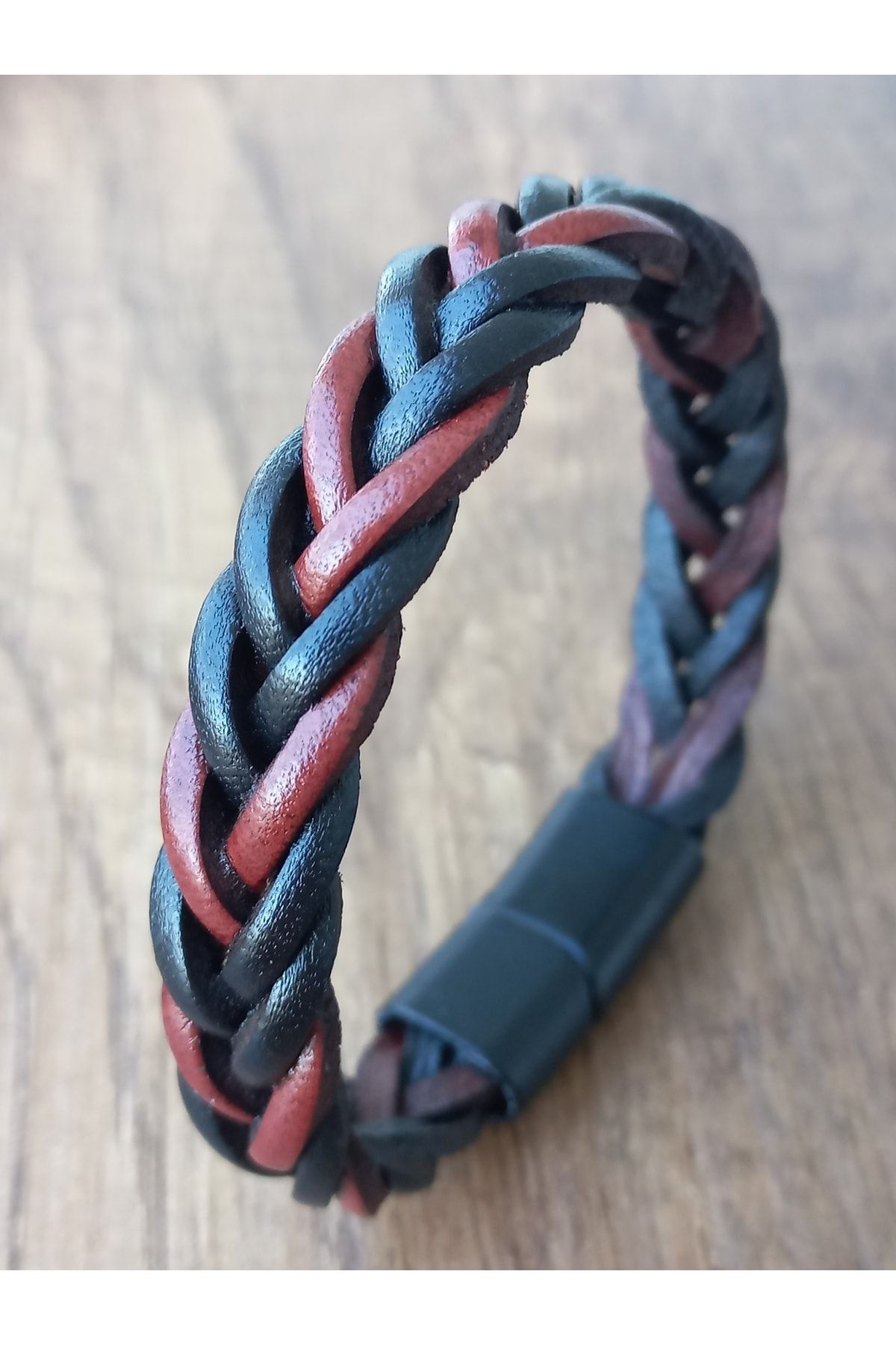 Braided genuine store leather bracelet