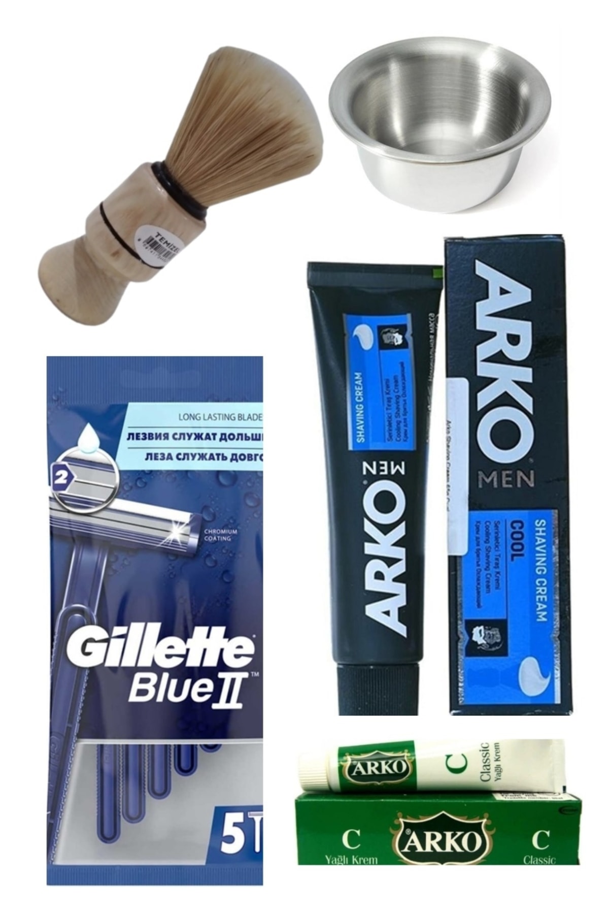 ARKO Men Cool Ve Gillette Blue Jilet Sakal Tıraş Seti Sakal Tıraş Takımı