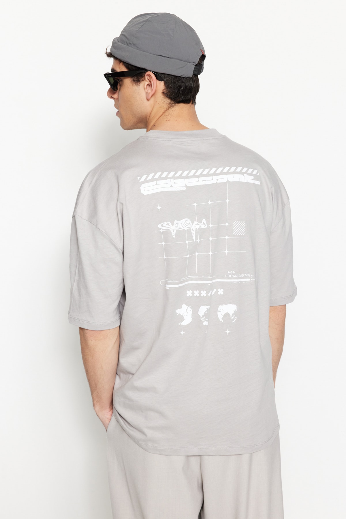 Trendyol Collection T-Shirt Grau Oversized