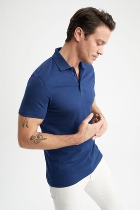 DeFacto Slim Fit Polo Yaka Basic Kısa Kollu Tiş&ouml;rt