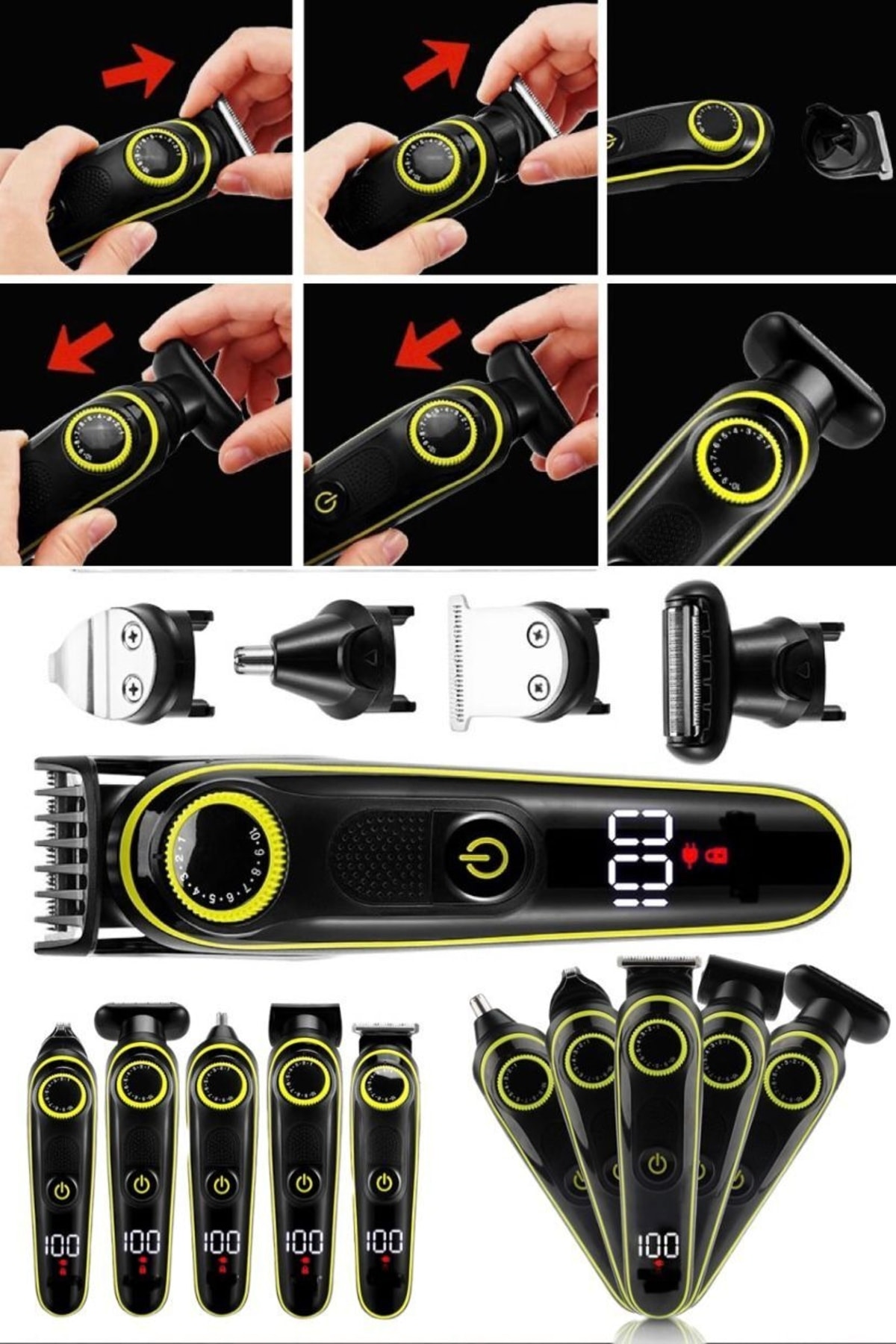 Utelips Profesyonel 5 In 1 Akıllı Erkeklere Özel Tıraş Makinesi Saç Sakal Burun Sinek Kaydı Tıraş Makinesi FV11459