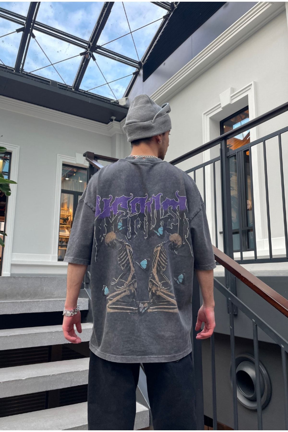 serline Acid Wash Heallen Oversize Tshirt