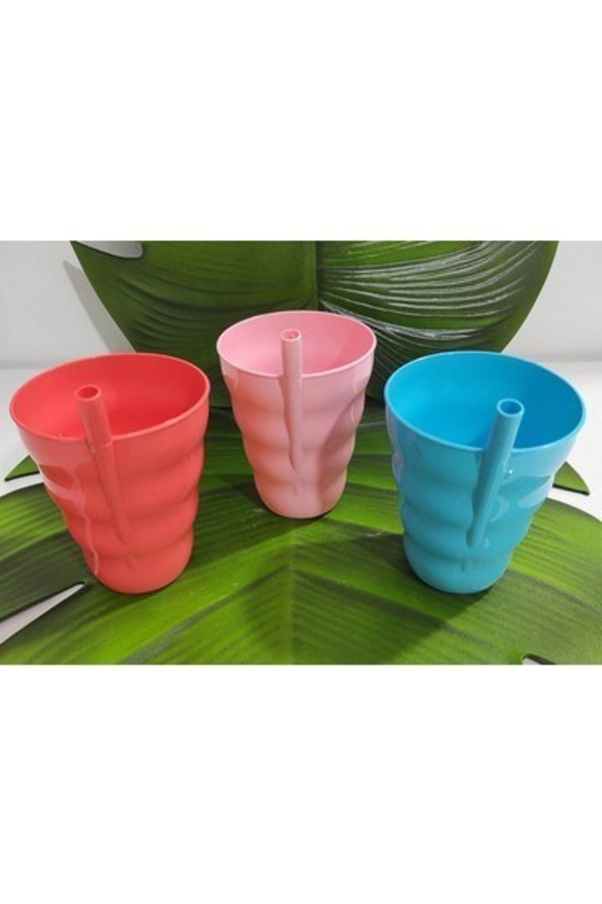 Neler Geldi Neler-6 Pieces Colorful Straw Plastic Cup Straw Cup Straw Cup 5
