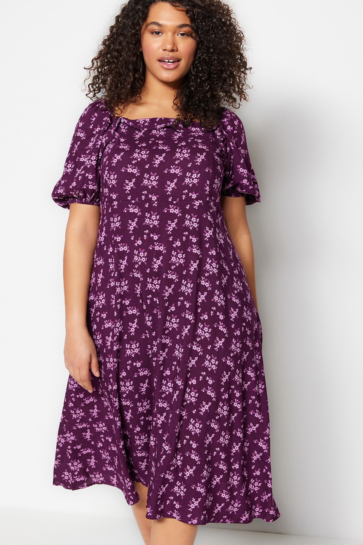 Trendyol Curve-Ткана сукня в горошок Murdum TBBSS22EL1712 3