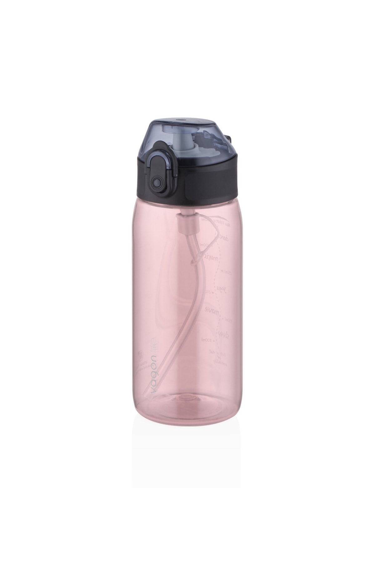 Vagonlife-450ml New Collection Mini Size Transparent Body Tritan Water Bottle with Straw (cannot be bitten) 1