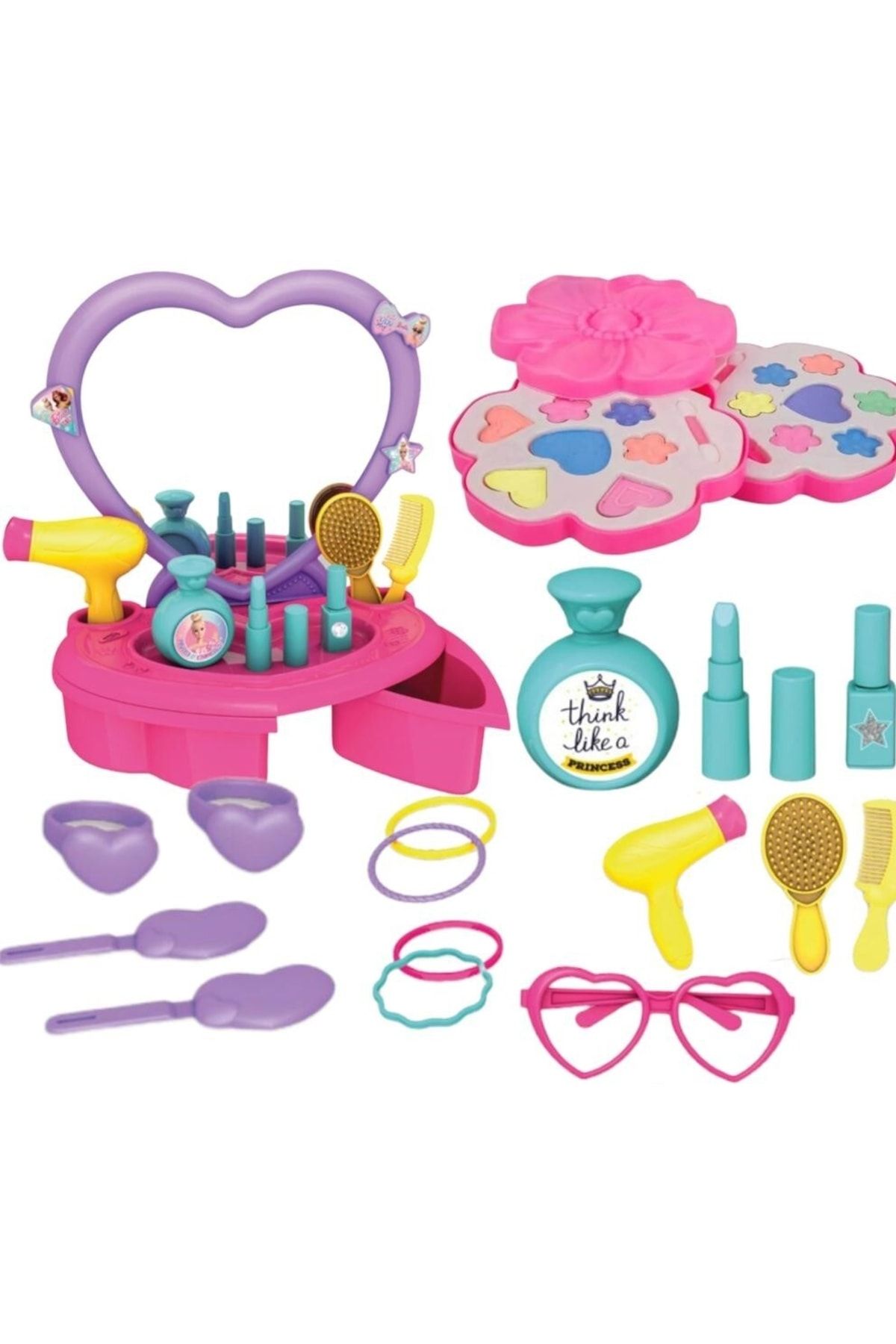 SAZE Table Top Barbie Beauty Table Slideable 2 Tiers Makeup Play