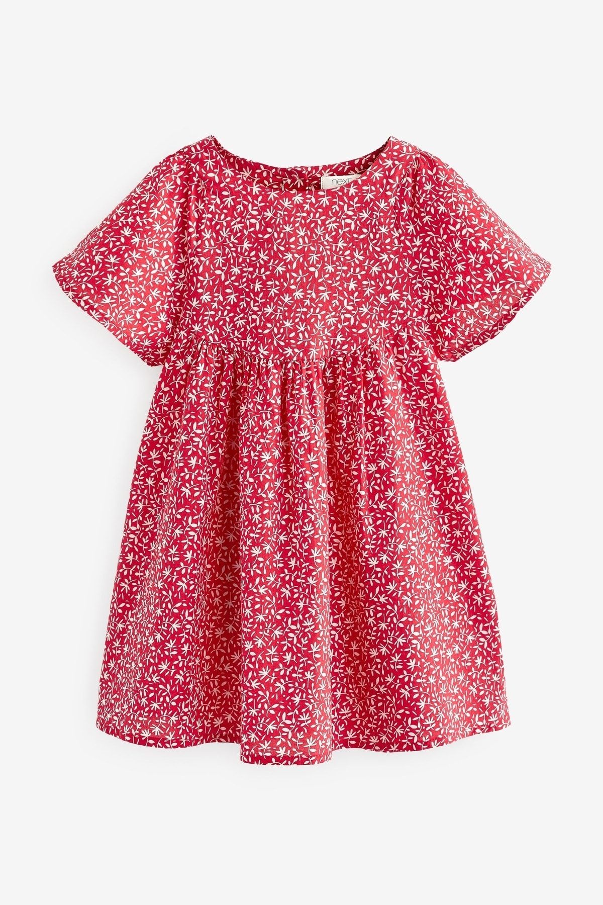 Next Baby لباس 100% نخی با طرح گلدار قرمز