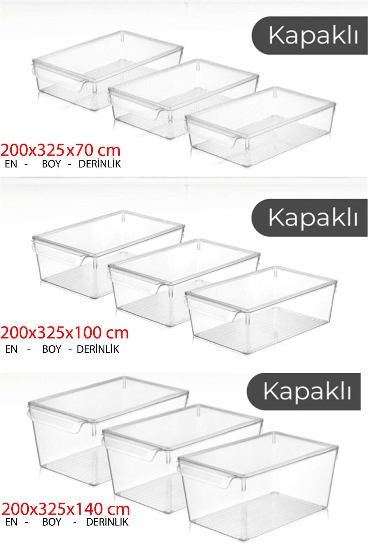 Fosko home Buz Dolabı Içi Düzenleyici Set, Mutfak Dolabı Düzenleyici (ECO)
