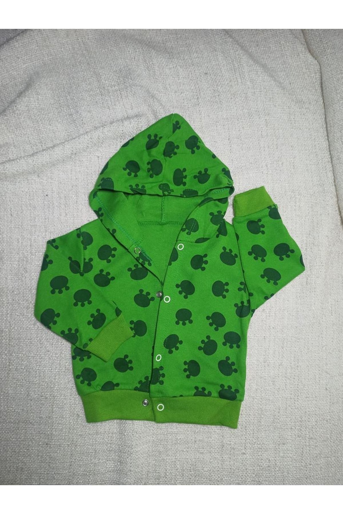 Bebek-çocuk & Kapişonlu Hırkalı & Desenli & Unisex Mevsimlik Üçlü Zıbın Takımı Pamuklu