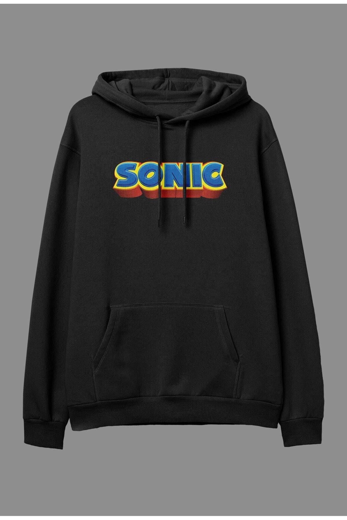 ZOKAWEAR Sonic Cartoon Hooded Sweatshirt Trendyol