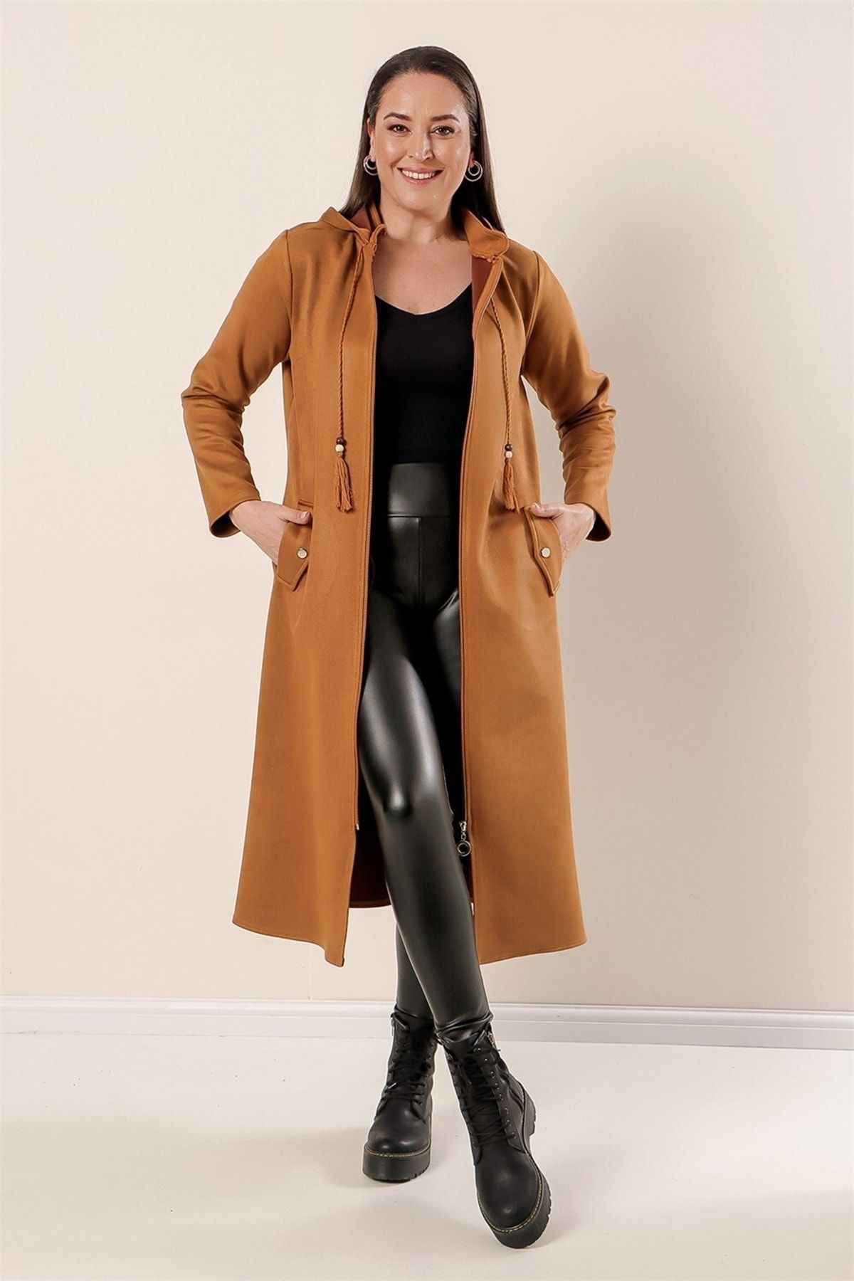 Plus size clearance suede coat