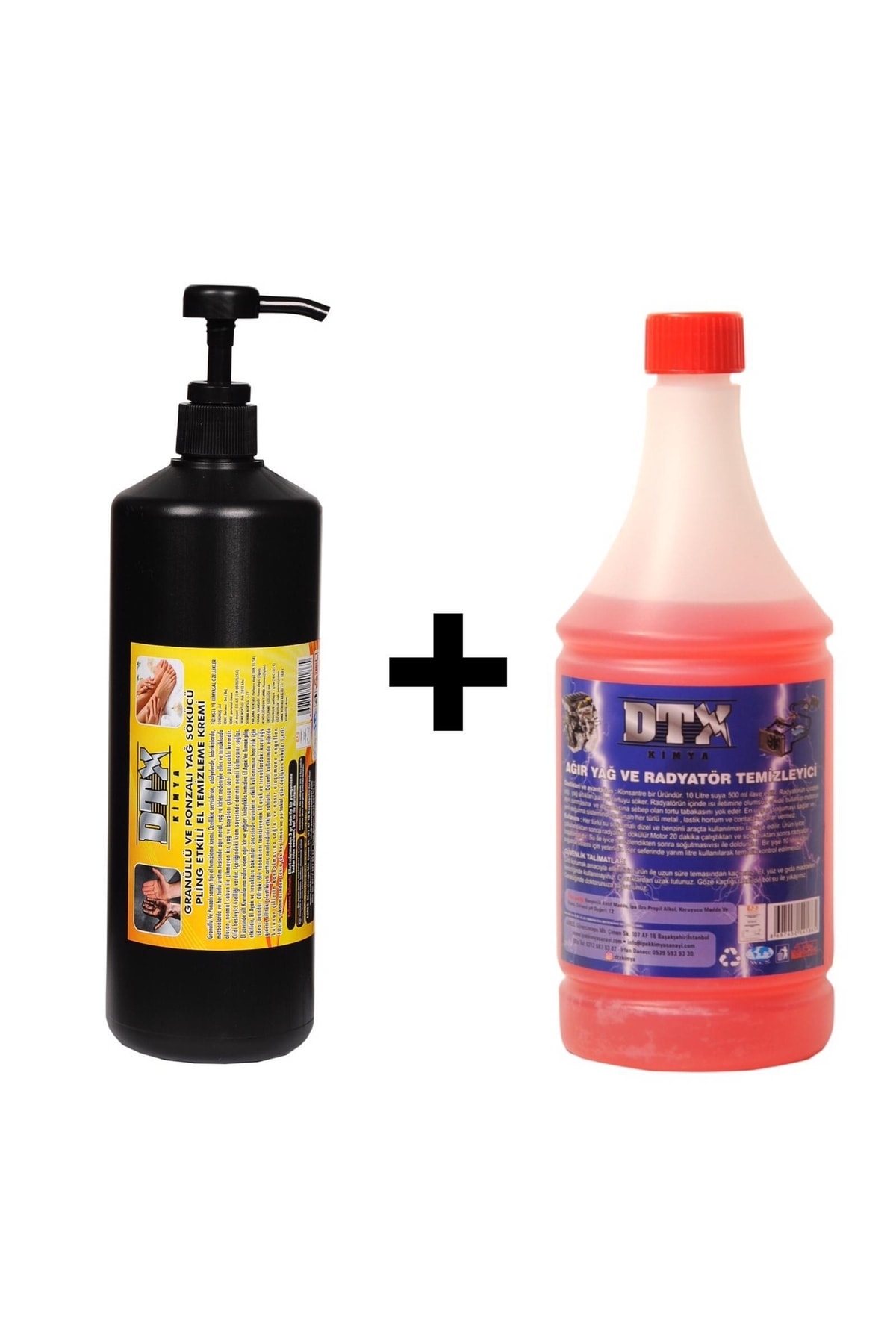 Granürlü El Temizleme Kremi (sabunu) 1 Kg & Ağır Yağ Sökücü Konsantre (1/5) 1 Litre