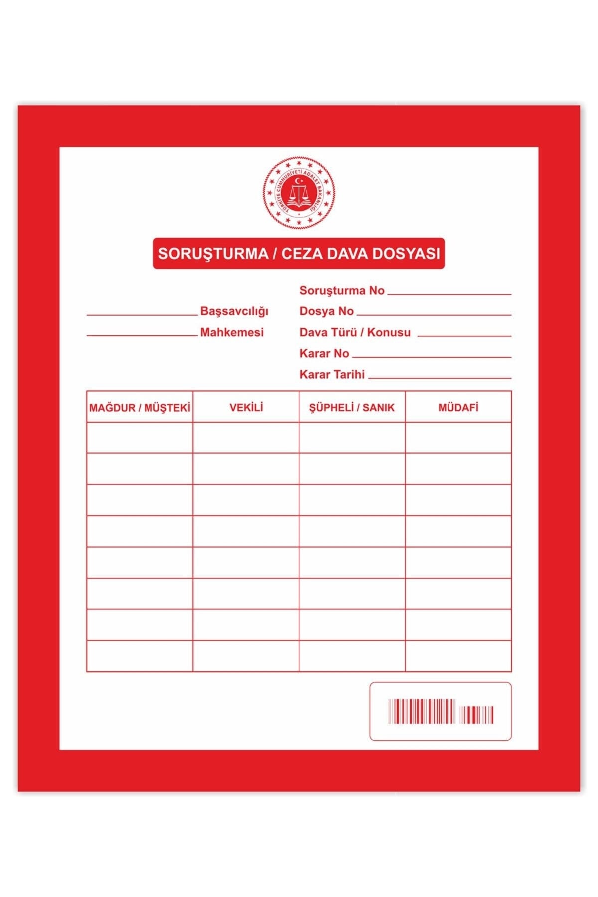 Kaya Avukat Soruşturma Ceza Dava Icra Dosyası Kırmızı 1. Kalite 25 Adetlik Paket