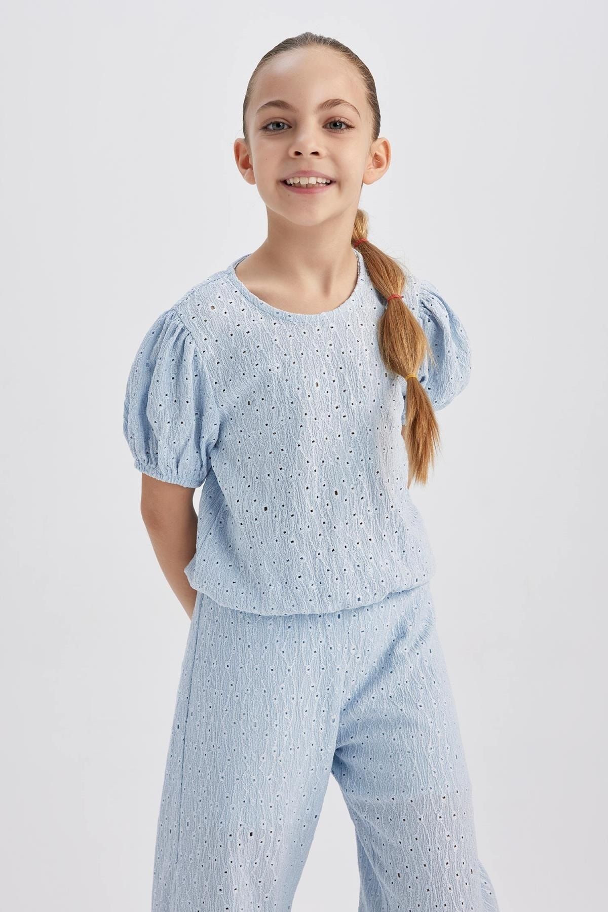 DeFacto T-Shirt Blau Regular Fit
