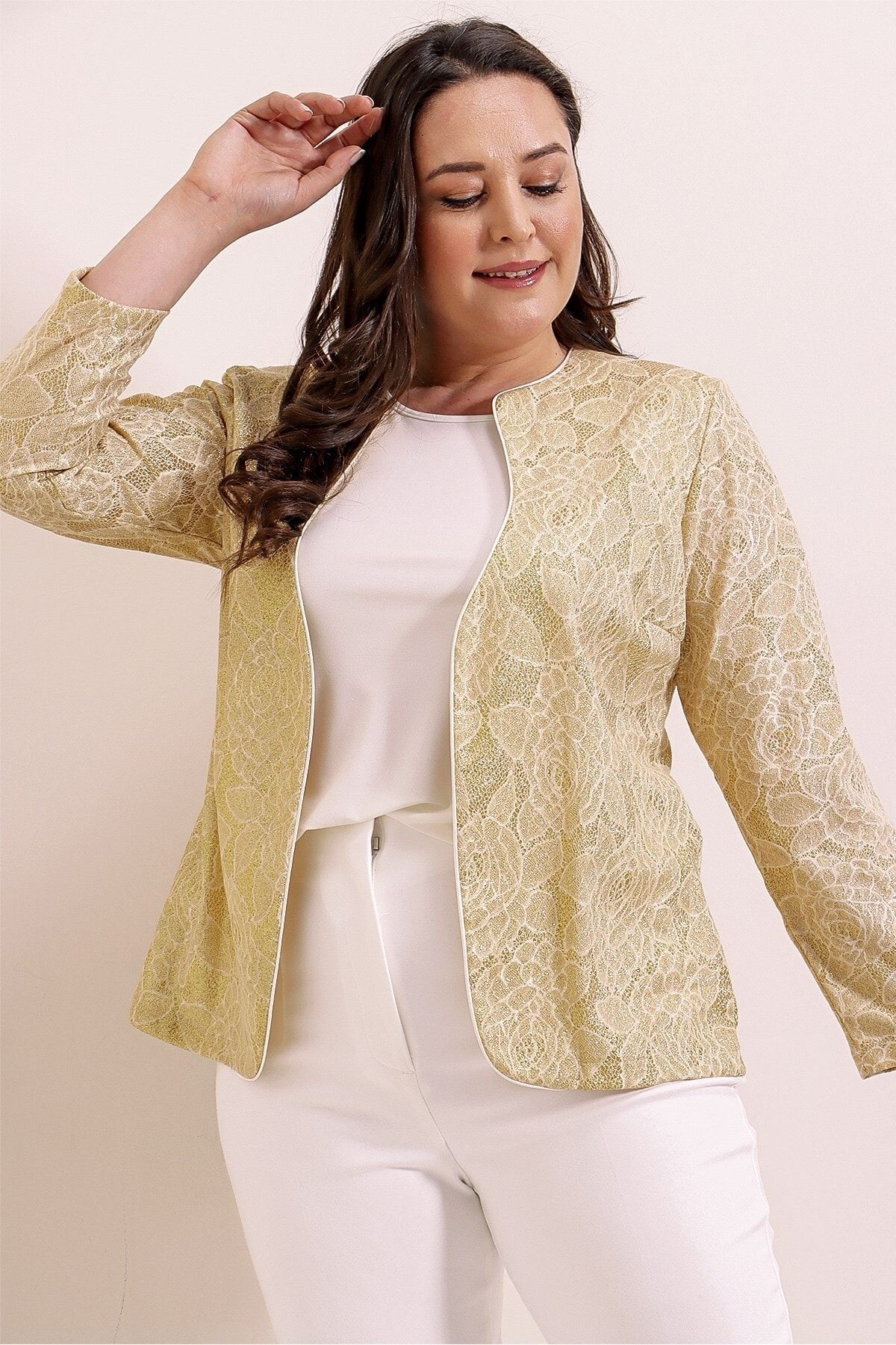 Plus size new arrivals gold jacket