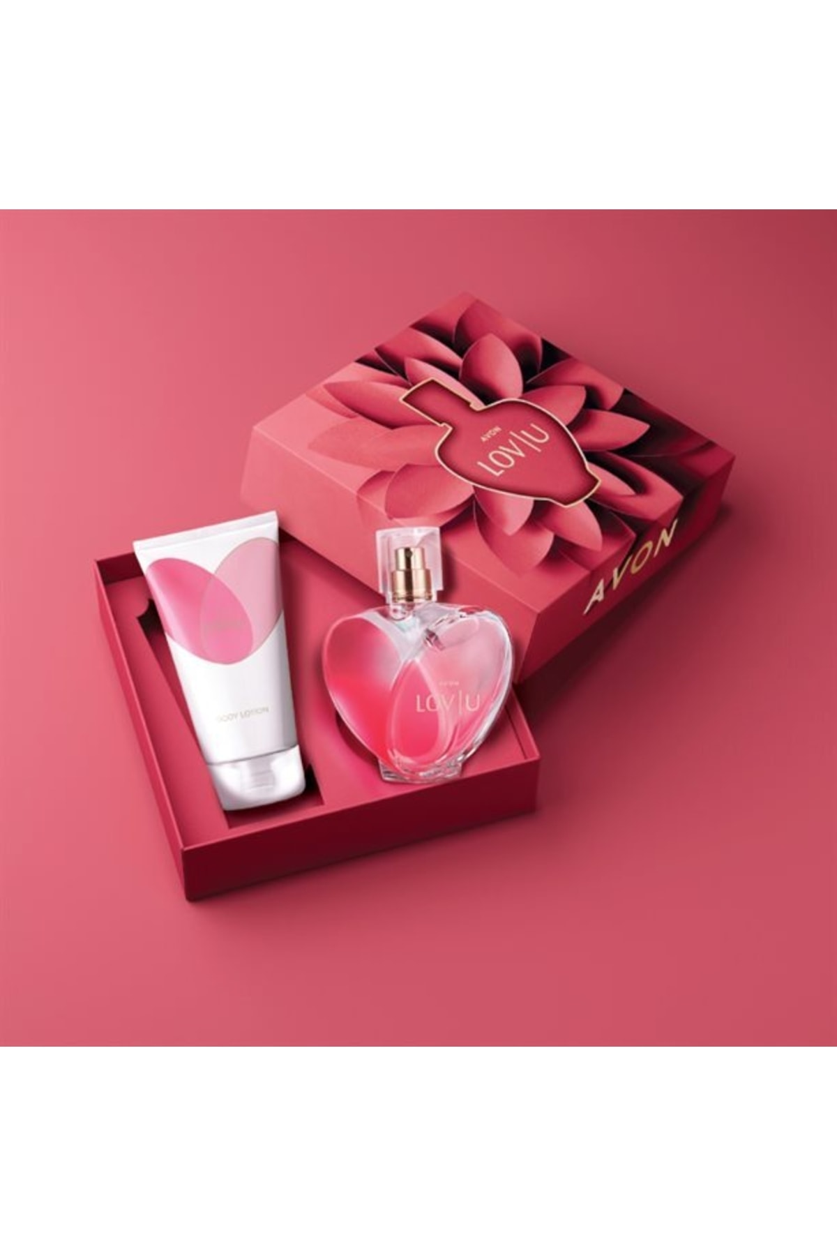 AVON Lov U 50 Ml Kadın Parfüm Hediye Seti Sevgililer Gününe Özel