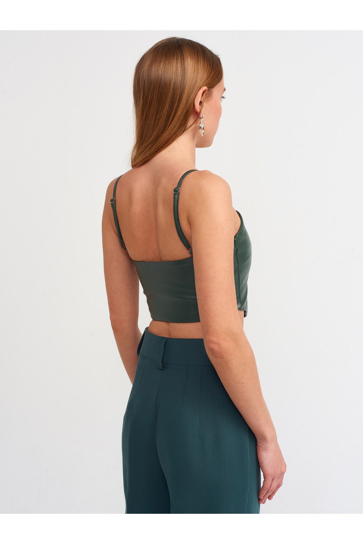 Dilvin Bustier Grün Unifarben Fast ausverkauft NZ8381