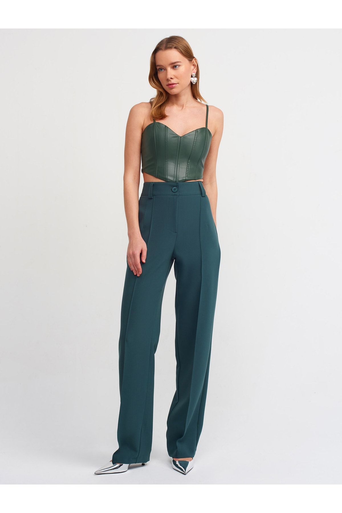 Dilvin Bustier Grün Unifarben Fast ausverkauft NZ8381