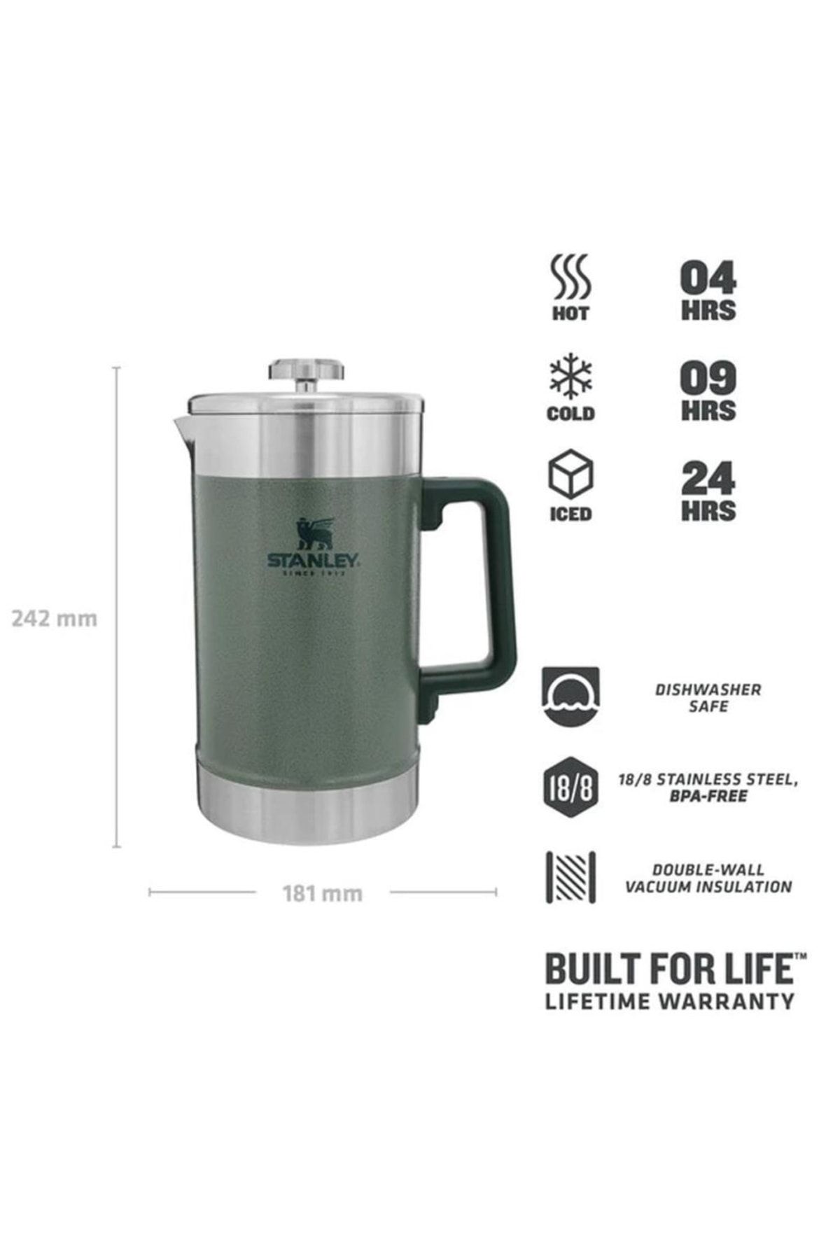 قمقمه کلاسیک فرنچ پرس سبز 1.4 لیتری استنلی Stanley