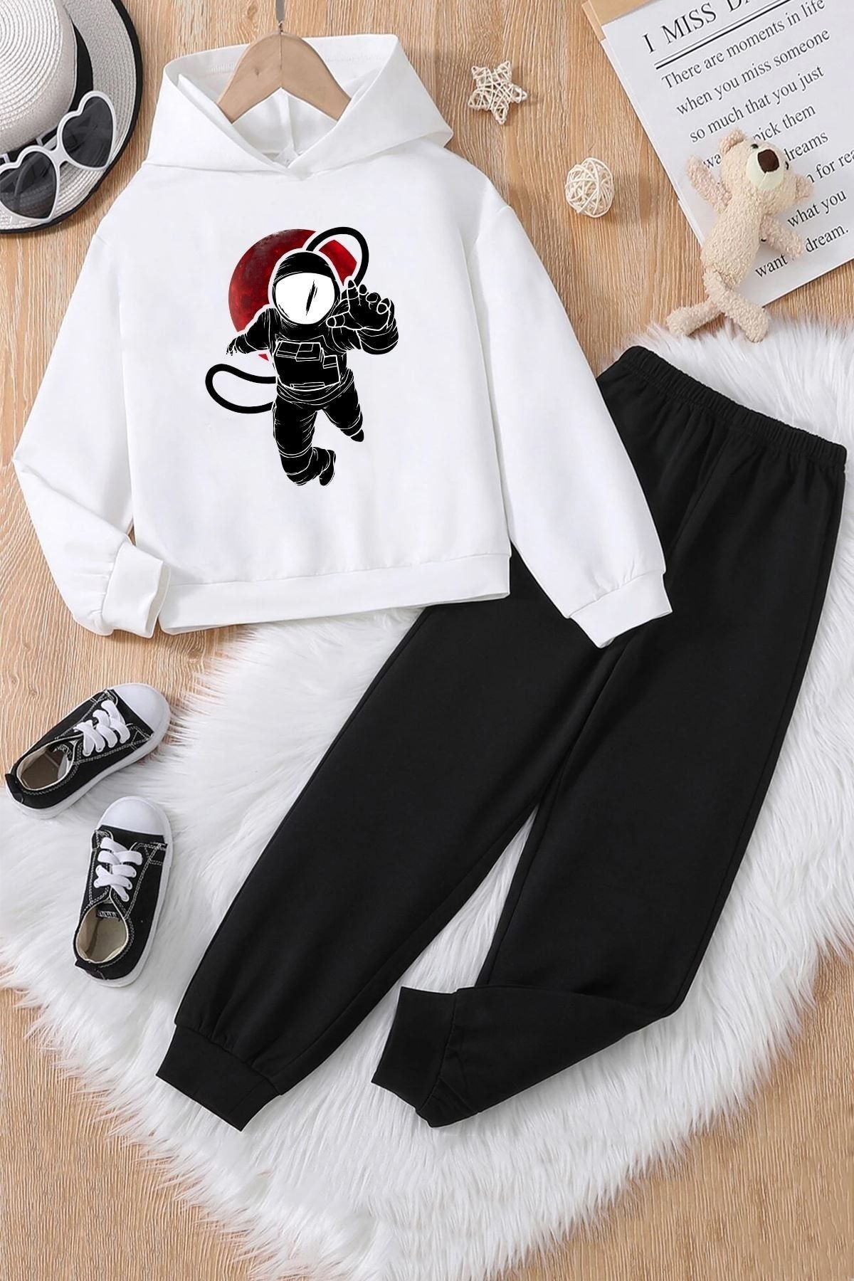 Trend Sizde Unisex Kids Nasa Top and Bottom Tracksuit Set Trendyol