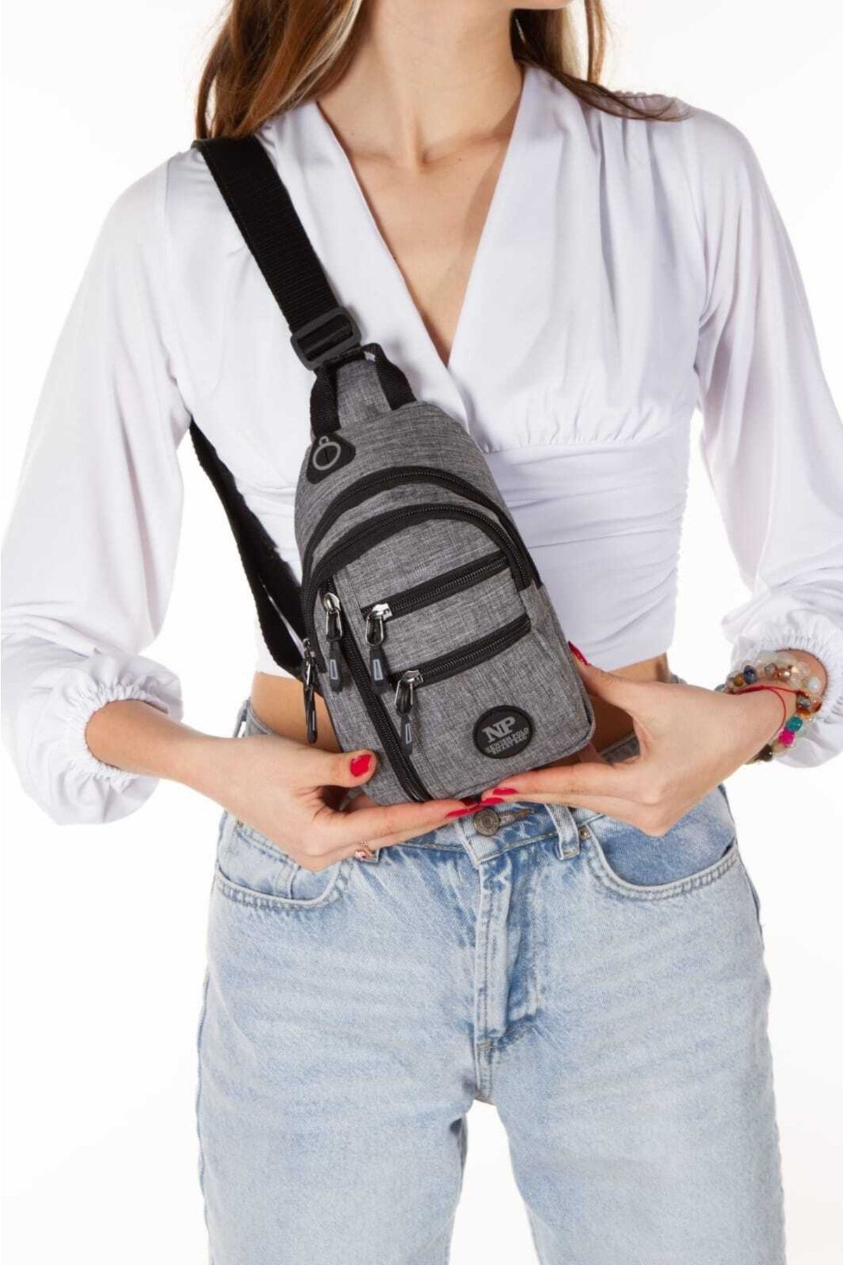 YENİSEY STORE Unisex Keten Kulaklı Ve Usb Çıkışlı Çapraz Bel Göğüs Ve Omuz Çantası, Body Bag