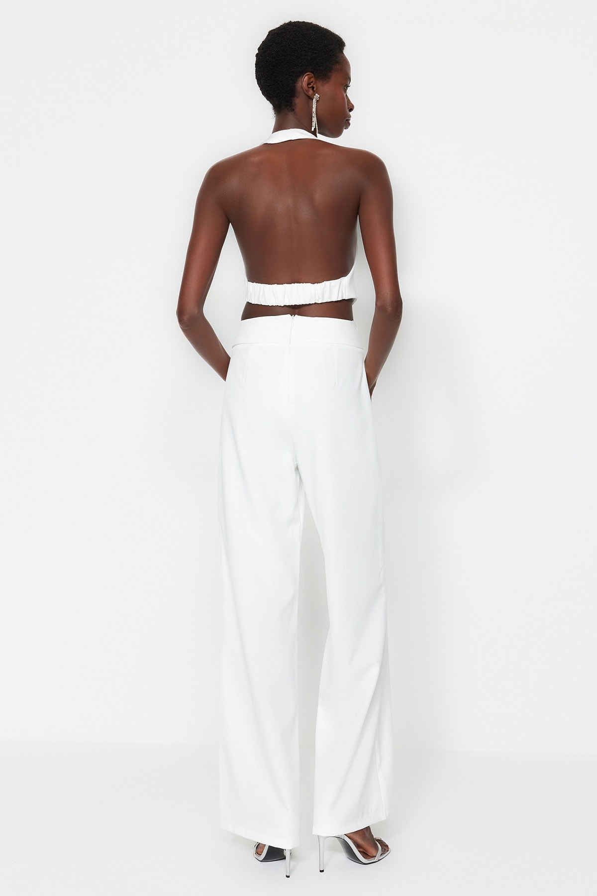 Trendyolmilla  Bridal Ekru Dokuma Pantolon TPRSS23PL00023 - Görsel 7