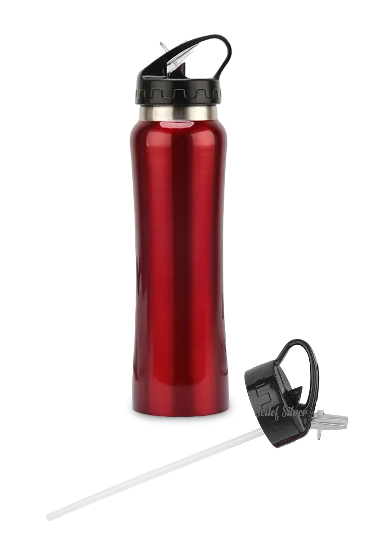 SEDEF SİLVER Emzikli 500 ml Çift Katman Çelik Matara Pipetli Termos fotoğrafı 6 (önizleme)