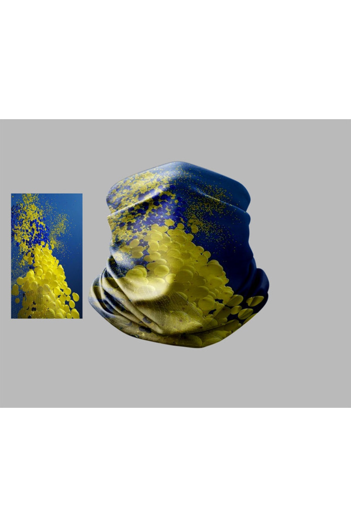 Buffalo Sarı Lacivert Tasarımlı Motorcu Çok Amaçlı Outdoor Boyunluk Unisex Bandana