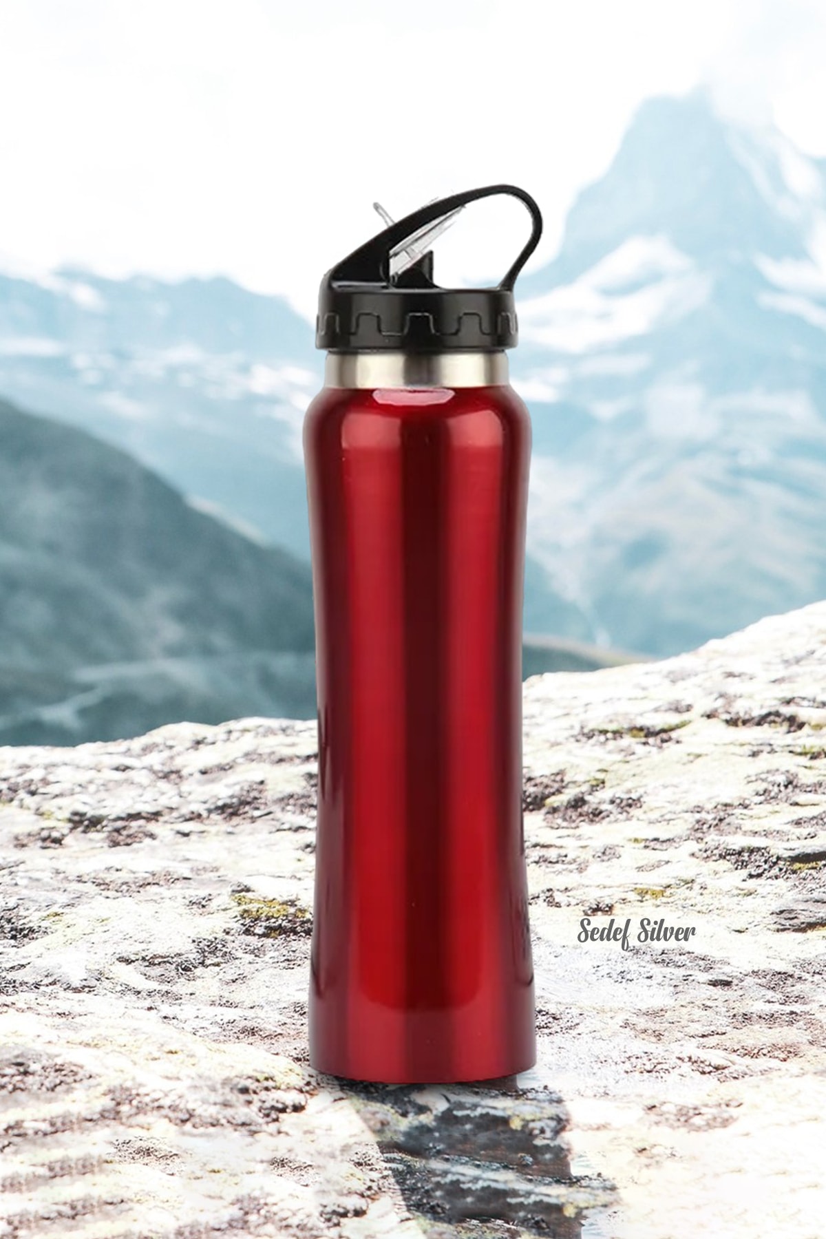 SEDEF SİLVER Emzikli 500 ml Çift Katman Çelik Matara Pipetli Termos fotoğrafı 7 (önizleme)