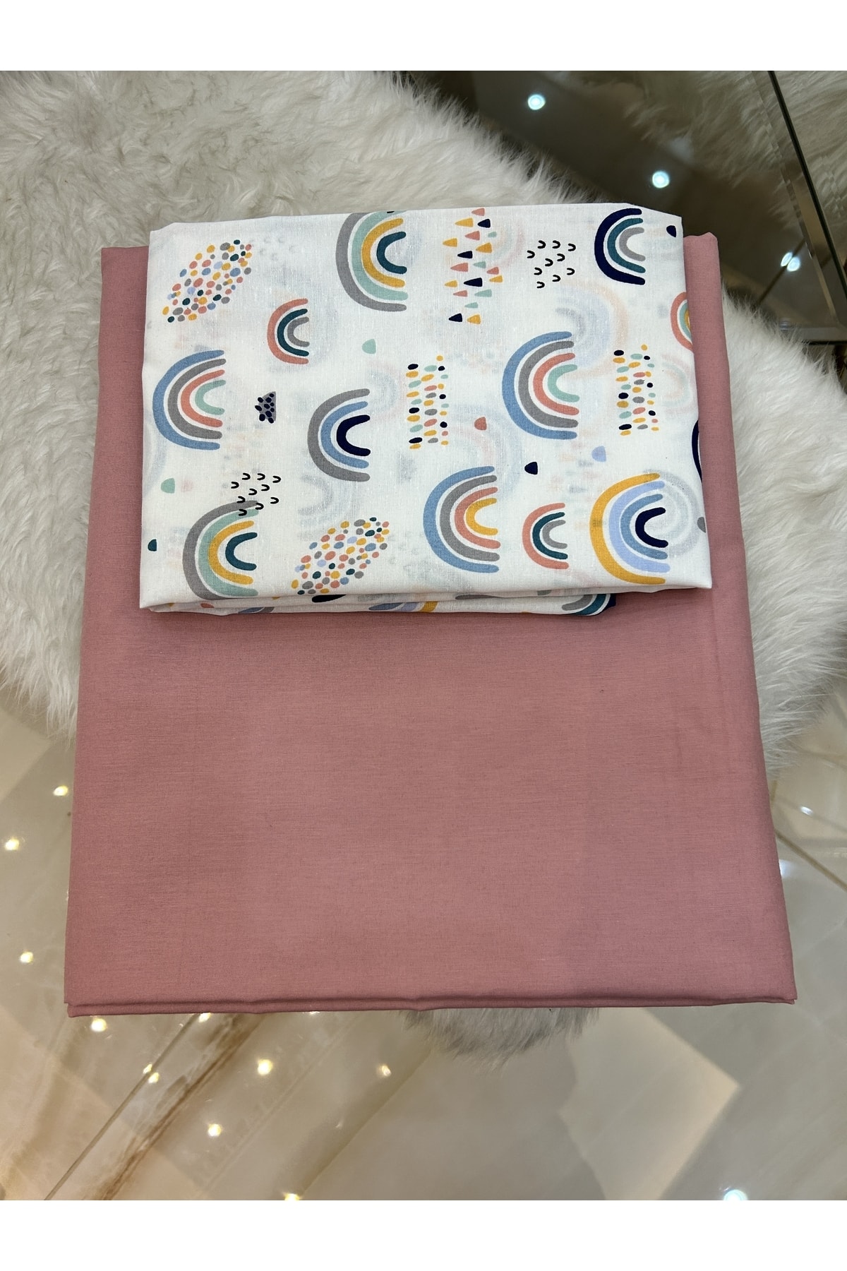 سرویس ملحفه یک نفره  صورتی Özcan Ev Tekstil | ÇTK020 اورجینال - تصویر 2