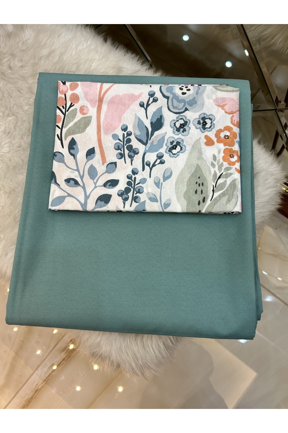 سرویس ملحفه یک نفره  آبی Özcan Ev Tekstil | ÇTK020 اورجینال - تصویر 3