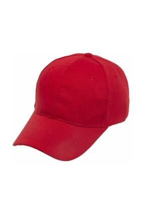 Unisex Kırmızı Kep Arkası Cırtlı Ayarlanabilir Şapka MEGA-SAPKA-KEP