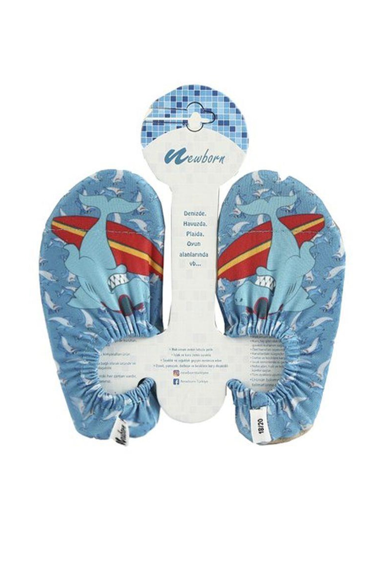 NAQ4011 Kids Surfing Shark Sea Blue Booties