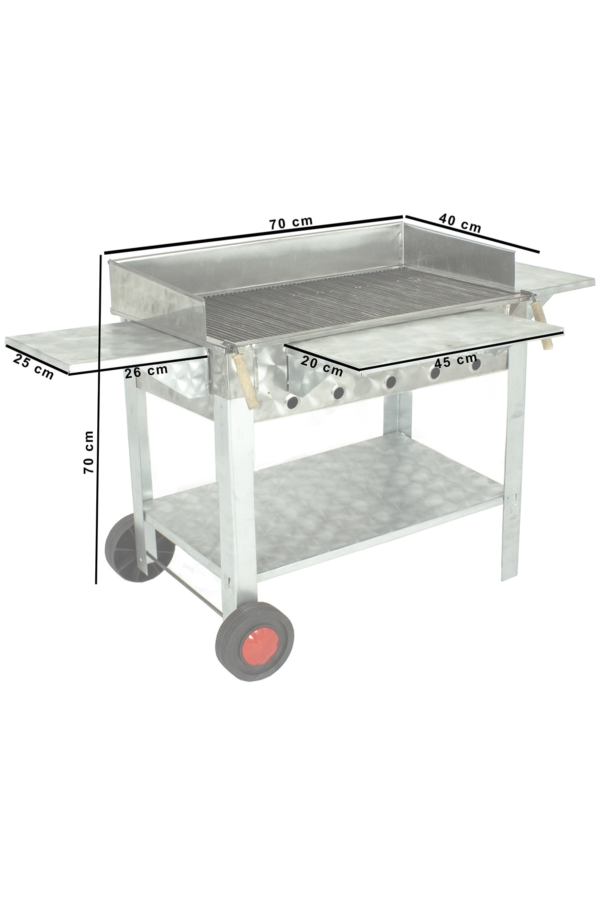 Maltız Izgaralı Pervazlı Kanatlı Lüx Krom Mangal (2 Tekerlekli) Mth-288 4