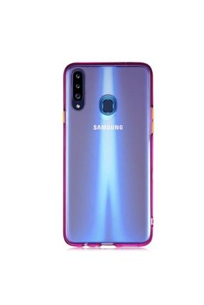 Samsung Galaxy A20s Kılıf Renkli Şeffaf Kapak - Mor KZY_SAM_GALA20S_BISTRO